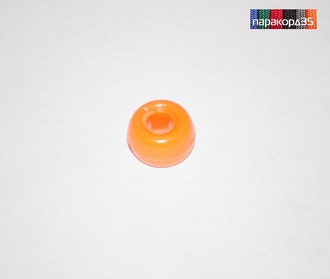 Бусина для паракорда пластиковая 9*6 мм, отверстие 4мм, оранжевая